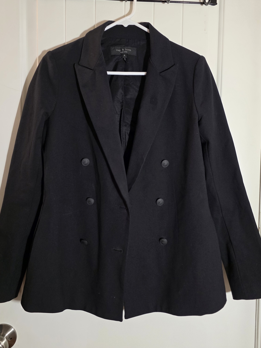 rag & bone Double-Breasted Black Blazer